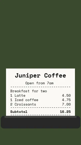 Frame from the Juniper Coffee fictional video ad